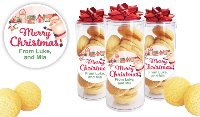 Christmas Village Personalised Shortbread Cookie Jar