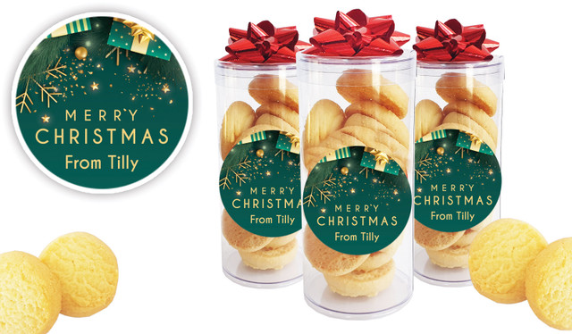 Green And Gold Gifts Personalised Shortbread Cookie Jar