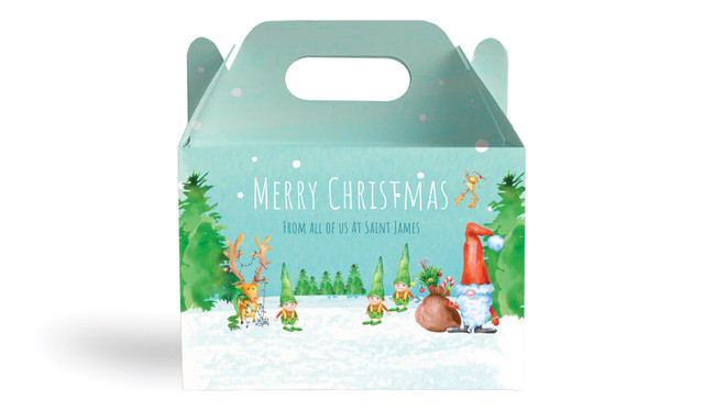 A Watercolour Christmas Personalised Gable Favour Box