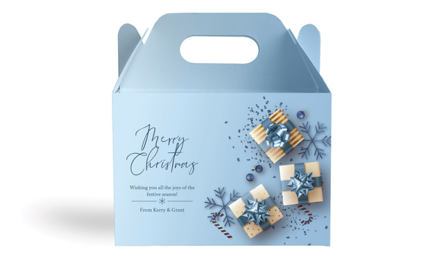 Baby Blue Personalised Gable Favour Box