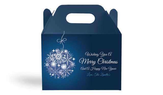Blue Ornament Personalised Gable Favour Box