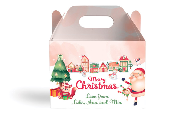 Christmas Village Personalised Gable Favour Box