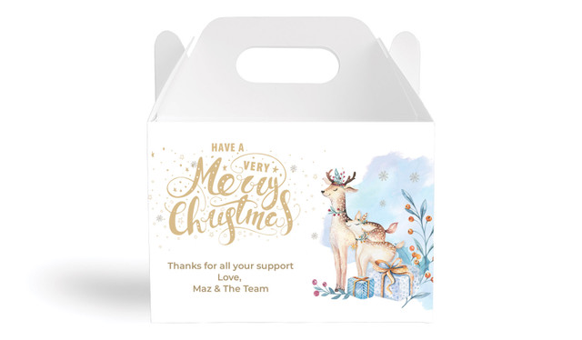 Deer Watercolour Personalised Gable Favour Box