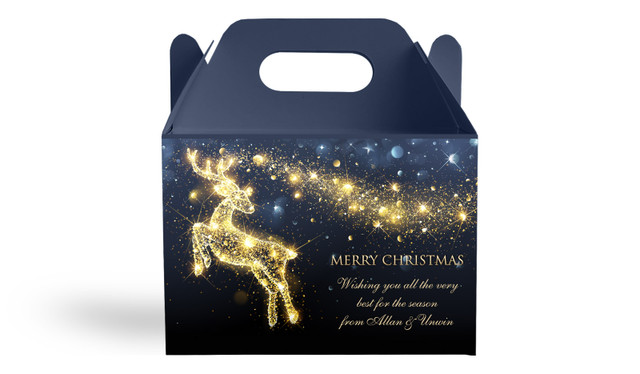 Glowing Reindeer Personalised Gable Favour Box