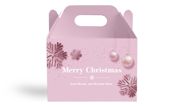 Pink Christmas Personalised Gable Favour Box