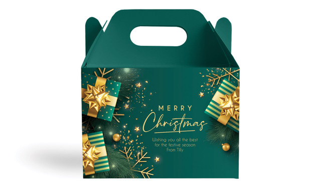 Green And Gold Gifts Personalised Gable Favour Box