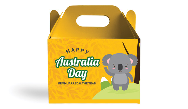 Cute Koala Australia Day Personalised Gable Favour Box