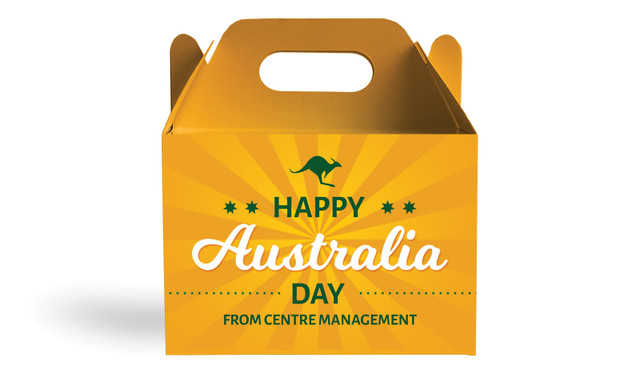 Green & Gold Australia Day Personalised Gable Favour Box