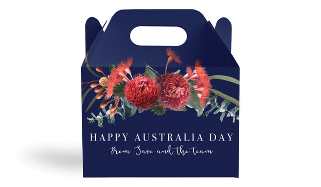 Native Flowers Australia Day Personalised Gable Favour Box