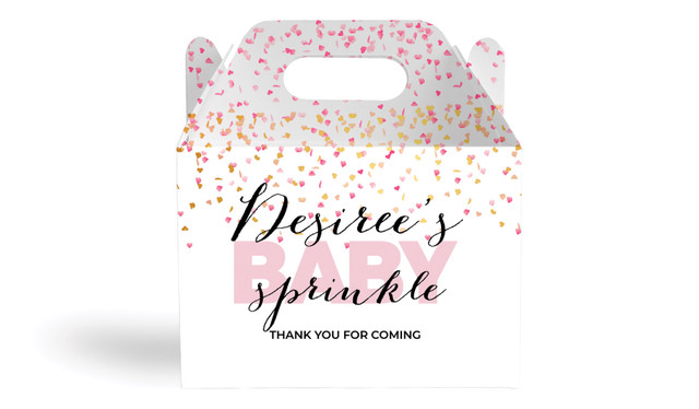 Sprinkle Confetti Baby Shower Personalised Gable Favour Box