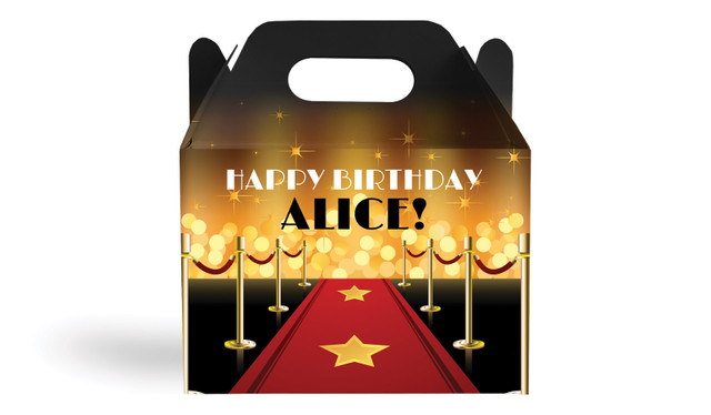 Hollywood Kids Party Personalised Gable Favour Box