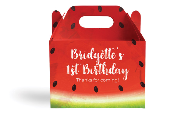 Watermelon Party Kids Party Personalised Gable Favour Box