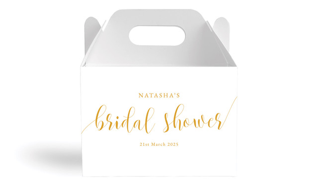 Flowing Text Bridal Shower Personalised Gable Favour Box