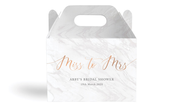Miss to Mrs Bridal Shower Personalised Gable Favour Box