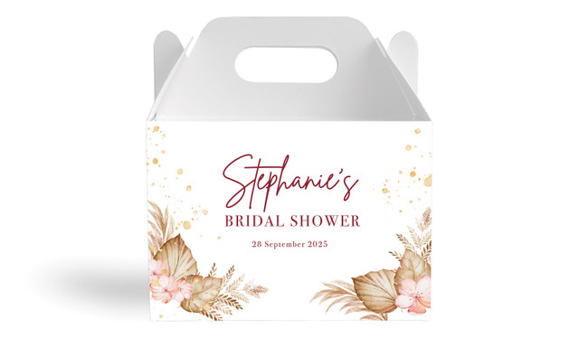 Tropical Bridal Shower Personalised Gable Favour Box