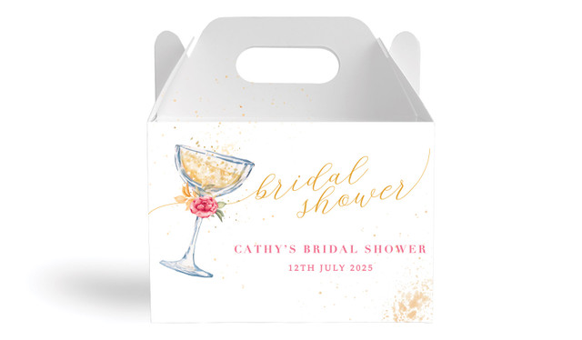 Floral Glass Bridal Shower Personalised Gable Favour Box