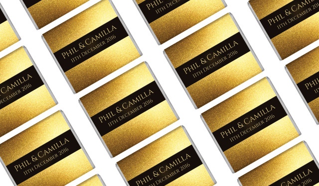 Solid Gold Wedding Mini Chocolates