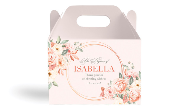 Classic Christening Personalised Gable Favour Box