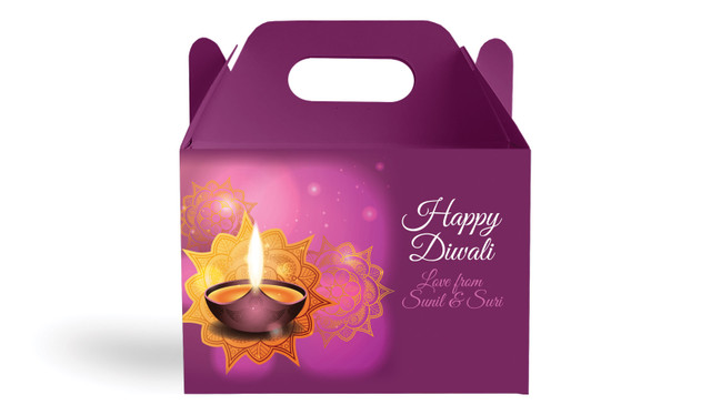 Festive Flames Diwali Personalised Gable Favour Box