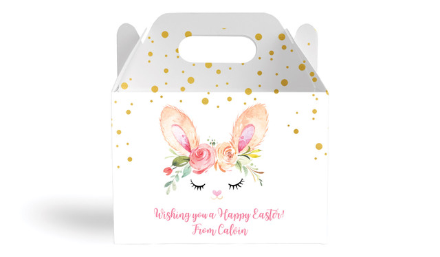Bunny Face Personalised Gable Favour Box