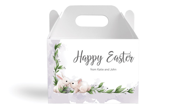 Bunny Kiss Personalised Gable Favour Box