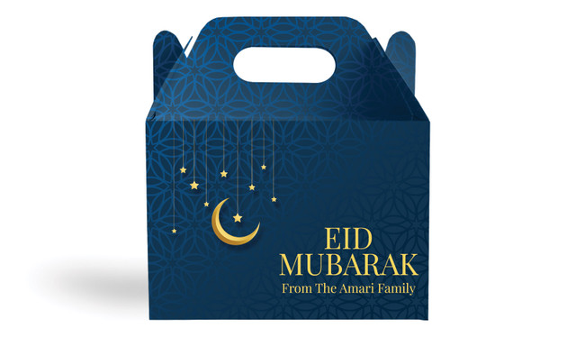 Moon on Navy Personalised Gable Favour Box