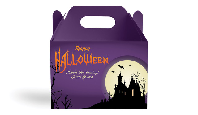 Creepy House Halloween Personalised Gable Favour Box