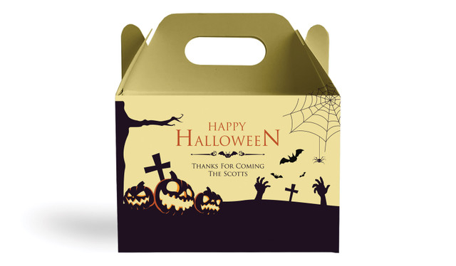 Graveyard Pumpkins Halloween Personalised Gable Favour Box