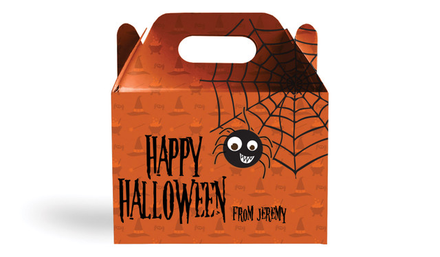 Spider Halloween Personalised Gable Favour Box