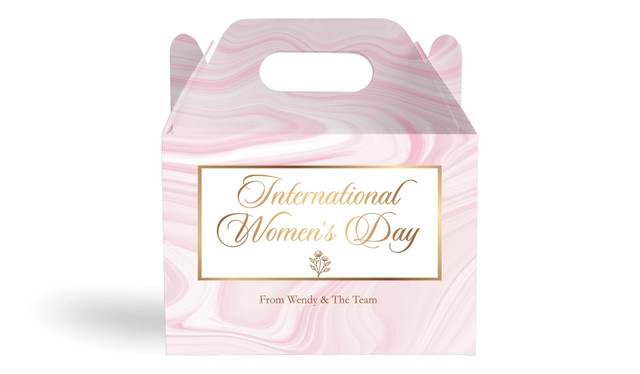 Pink Marble International Womens Day Personalised Gable Favour Box