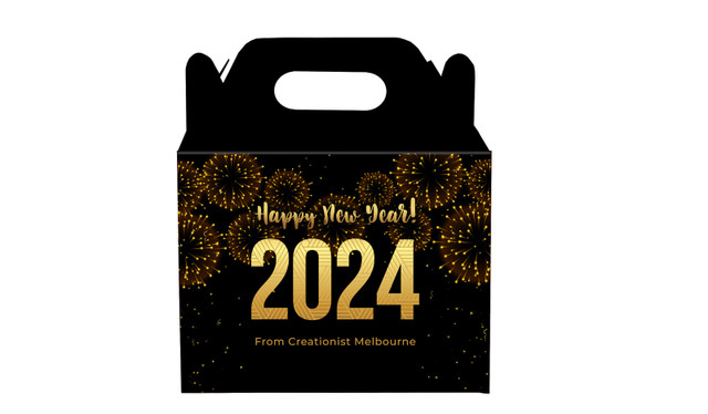 Black And Gold New Years Eve Personalised Gable Favour Box