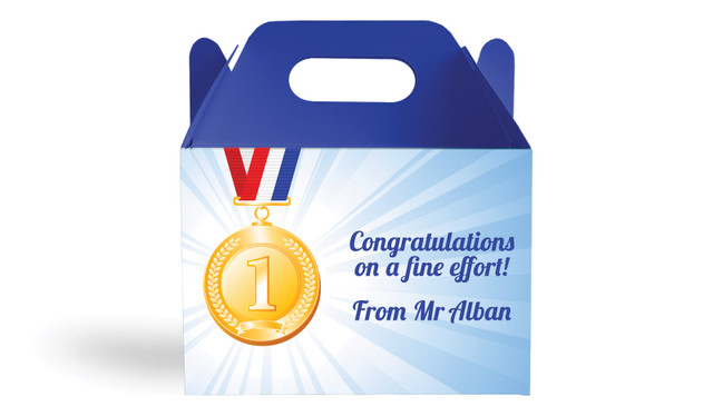 Medal 1st Place Personalised School Personalised Gable Favour Box