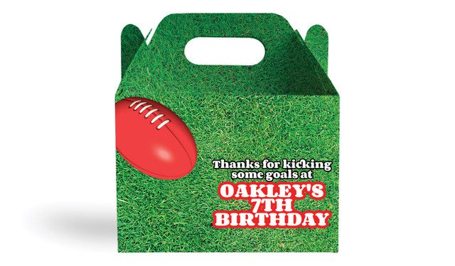 Aussie Rules Football Personalised Gable Favour Box