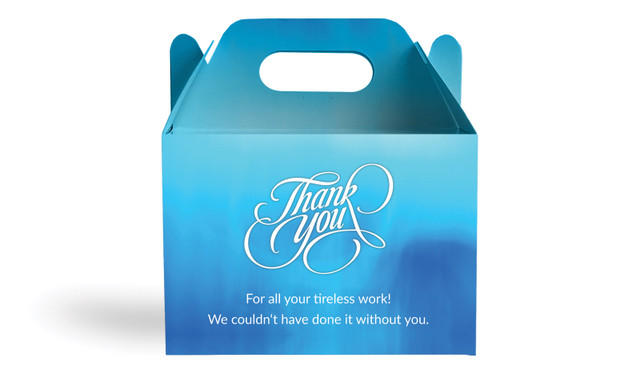 Cursive Thank You Personalised Gable Favour Box