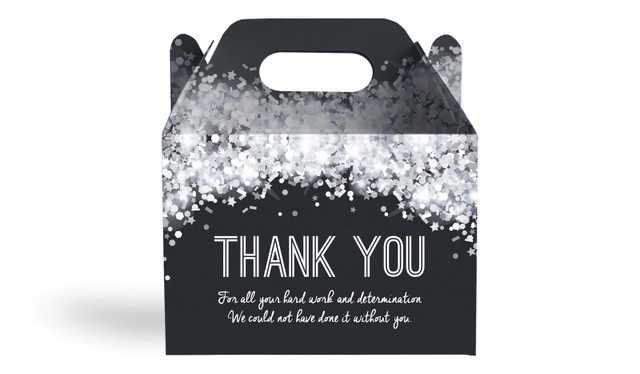 Confetti In Silver Personalised Gable Favour Box