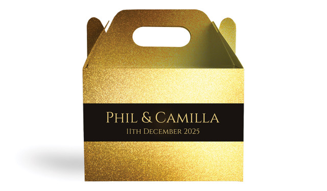 Solid Gold Wedding Personalised Gable Favour Box
