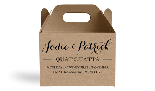 Location Centric Wedding Personalised Gable Favour Box