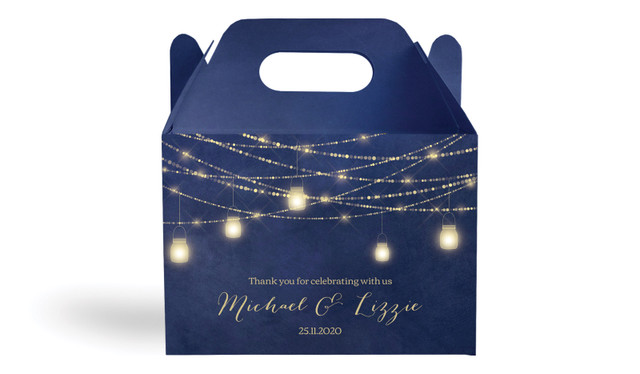 Evening Mason Jars Wedding Personalised Gable Favour Box