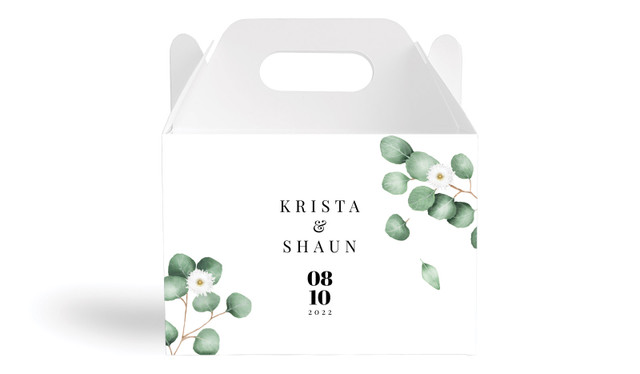 Eucalyptus Wedding Personalised Gable Favour Box