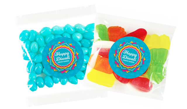 Bright Blue Diwali Personalised Lolly Bag