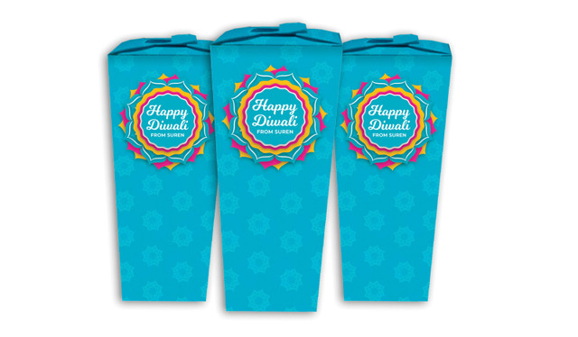 Bright Blue Diwali Personalised Chocabox Favour Boxes