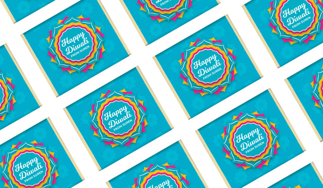 Bright Blue Diwali Personalised Mini Chocolates