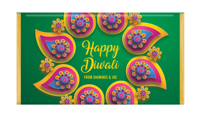 Green Leaves Diwali Personalised Chocolate Bars