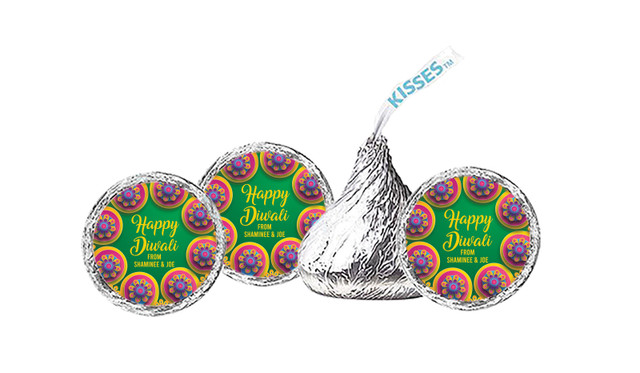 Green Leaves Diwali Personalised Hersheys Kisses