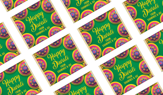 Green Leaves Diwali Personalised Mini Chocolates