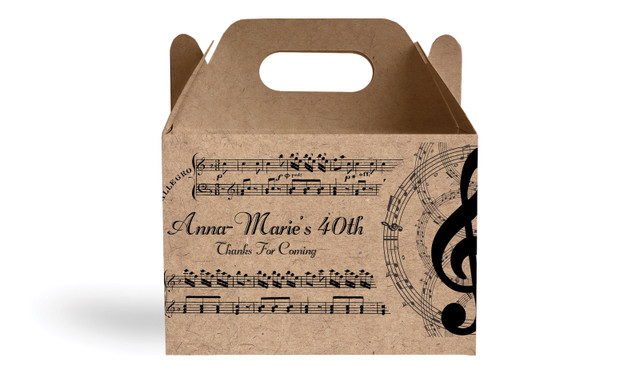 Music Notes Personalised Gable Favour Box