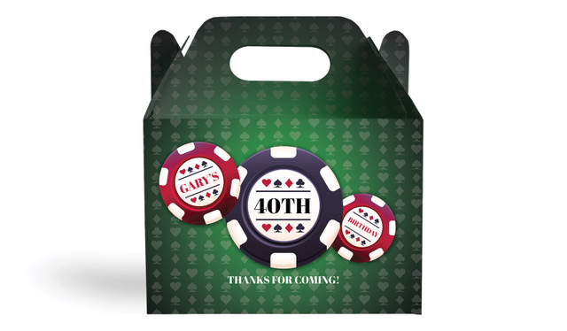 Poker Night Personalised Gable Favour Box