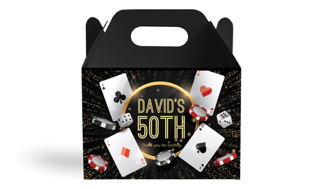 Casino Personalised Gable Favour Box