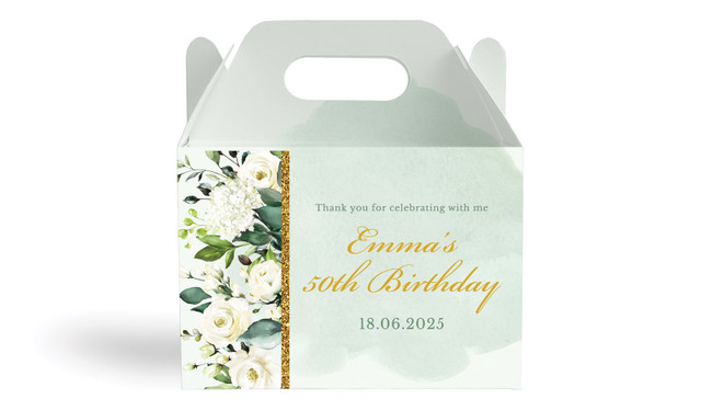 Elegant Greenery Personalised Gable Favour Box