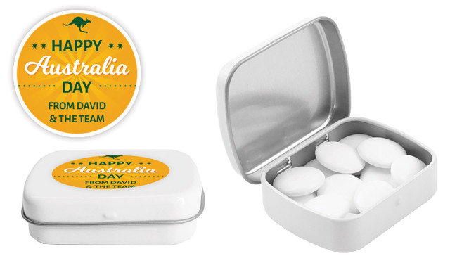 Green & Gold Australia Day Personalised Mint Tins